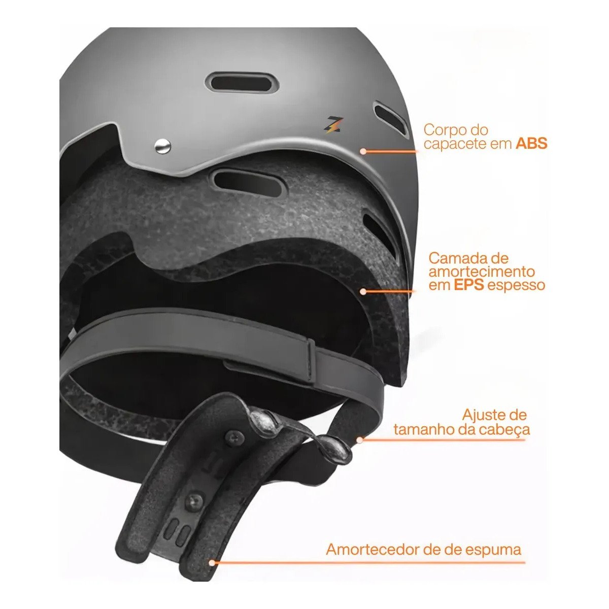 Capacete Coquinho C/ Viseira Scooter Elétrica Unissex Zurbe - Imagem 2