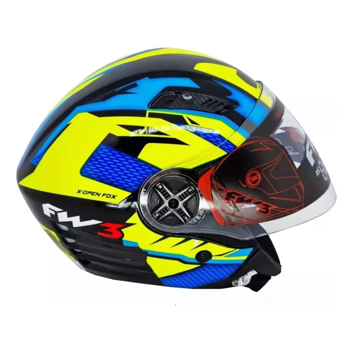 Capacete Fw3 Moto Aberto X Open 43 Oculos Fume Interno - Imagem 2